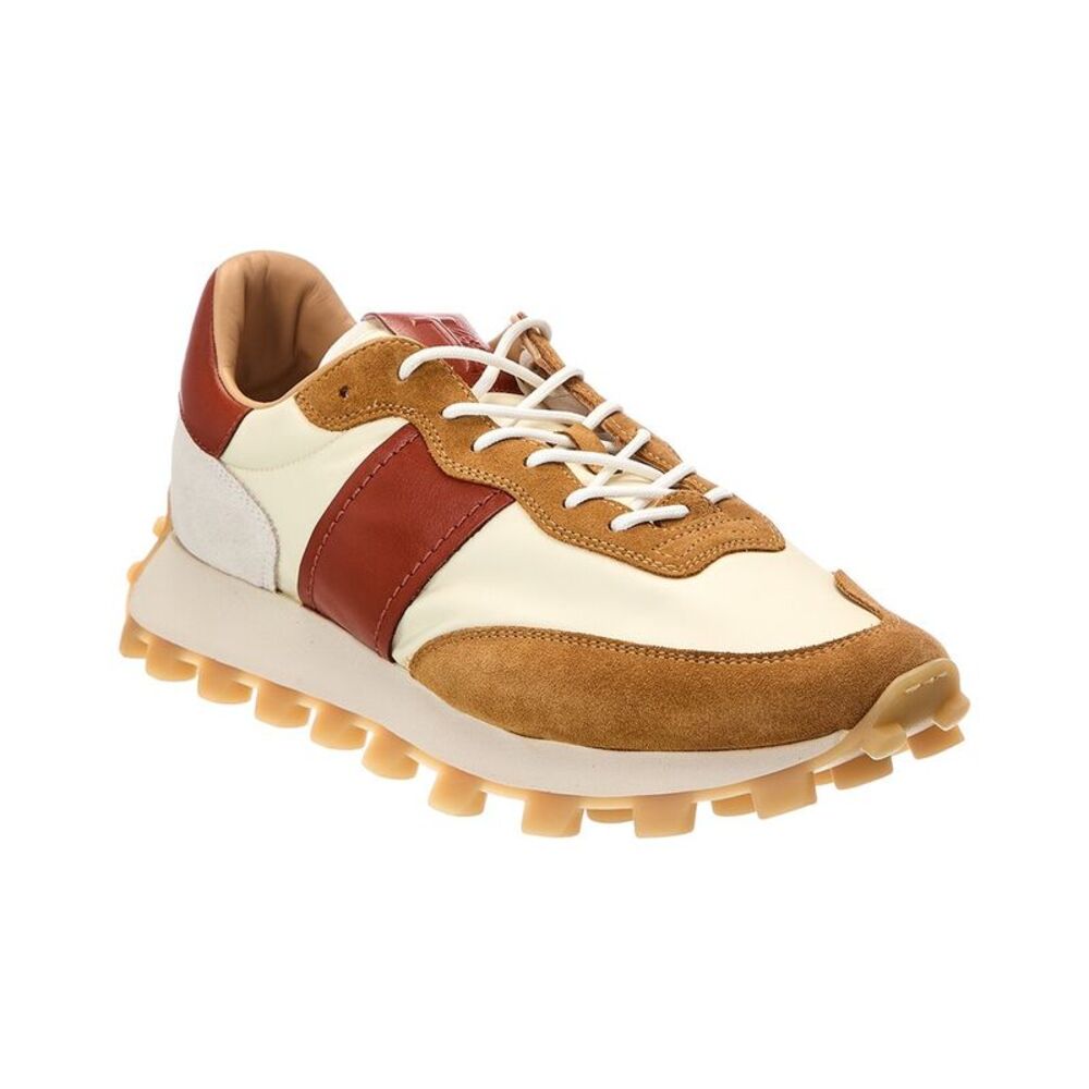 Tod's Allaccarta Suede, Leather & Nylon Sneaker, Beige